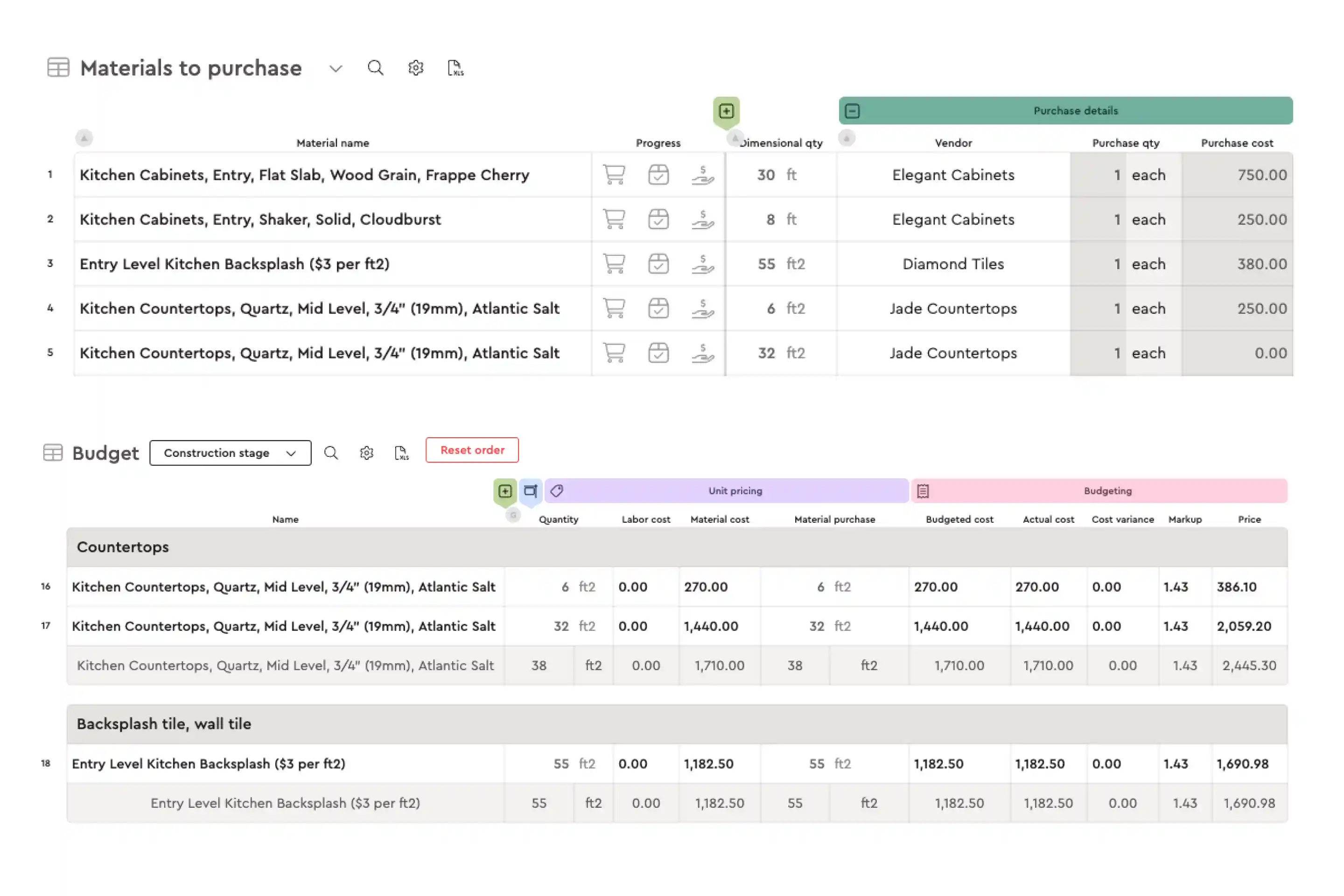 Dashboard mockup