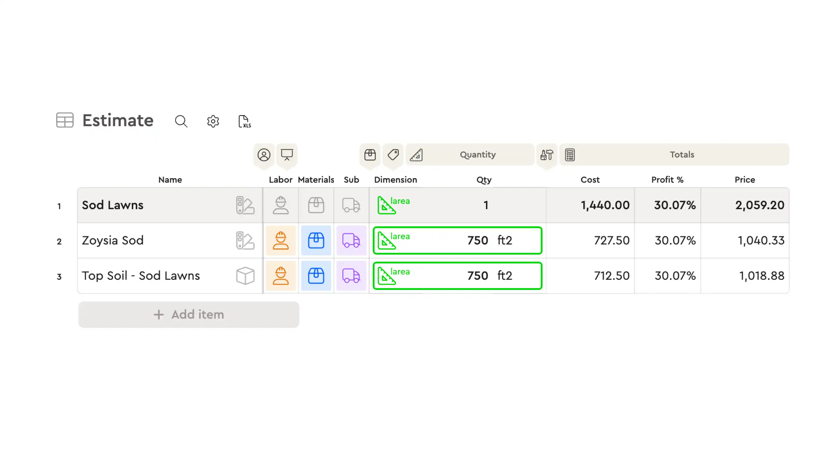 Dashboard mockup